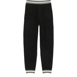 Victoria's Secret PINK Pants S Black/White Varsity Knit Jogger High Rise NWT